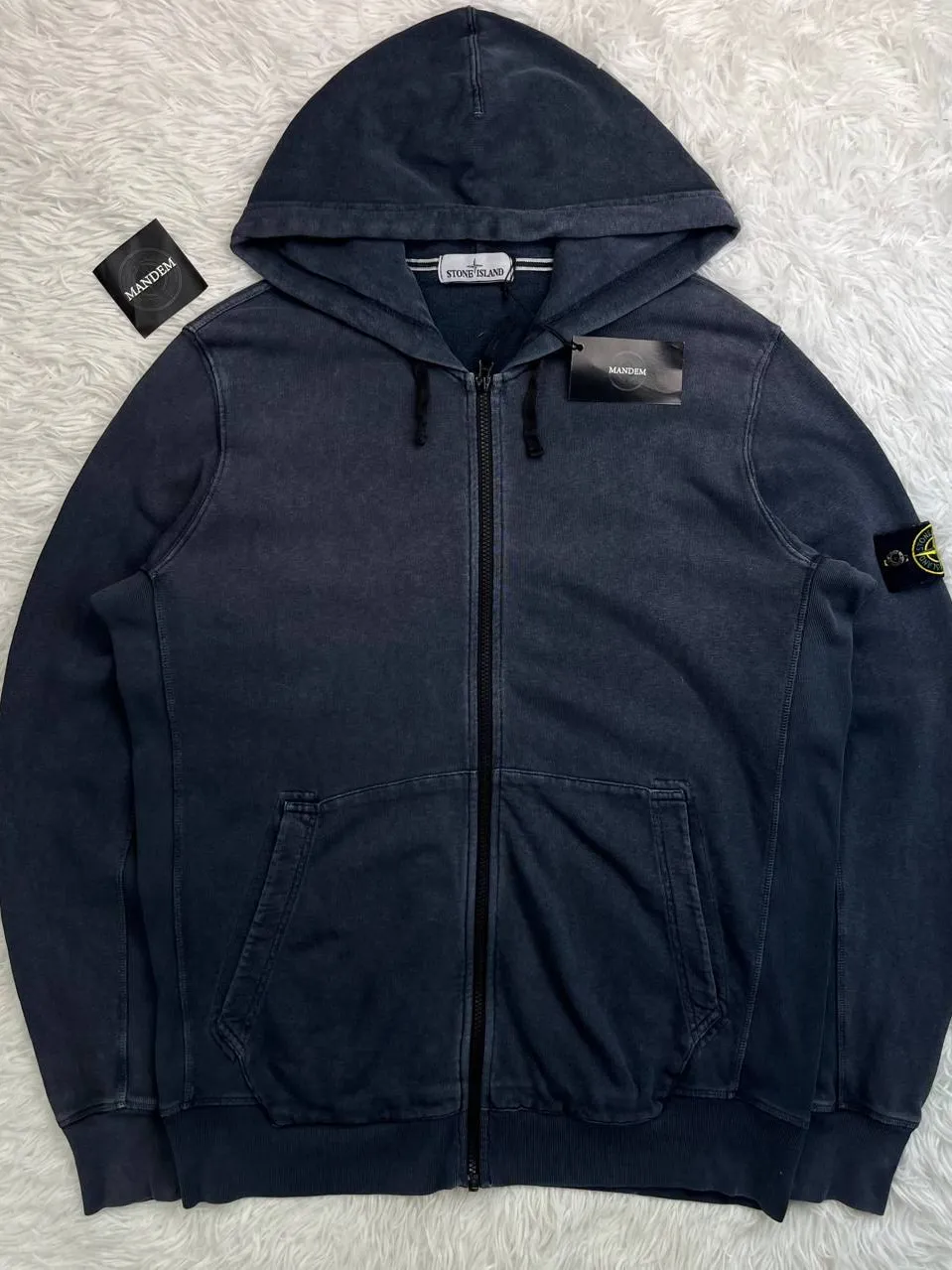 Stone Island Stone Island Garment Dyed Zip Hoodie 