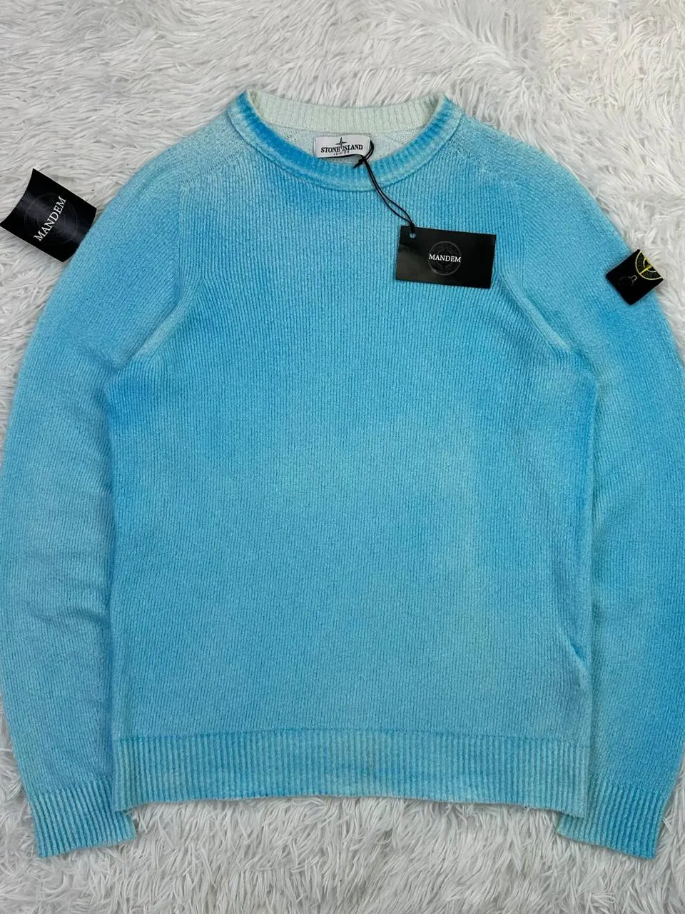 Stone Island Stone Island Burgundy Mock Neck Hand Dyed Jumper