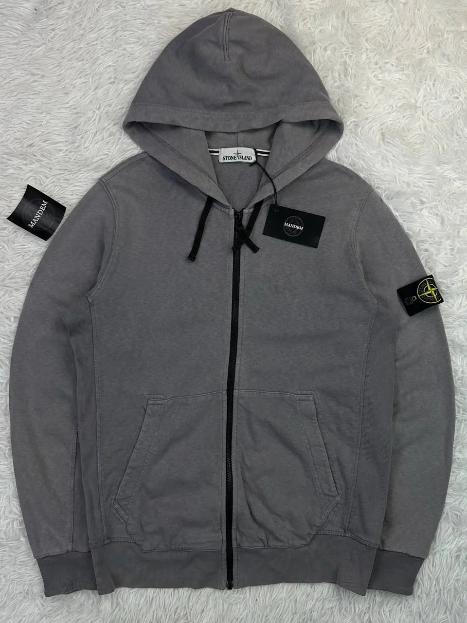 Stone Island Stone Island Garment Dyed Zip Hoodie