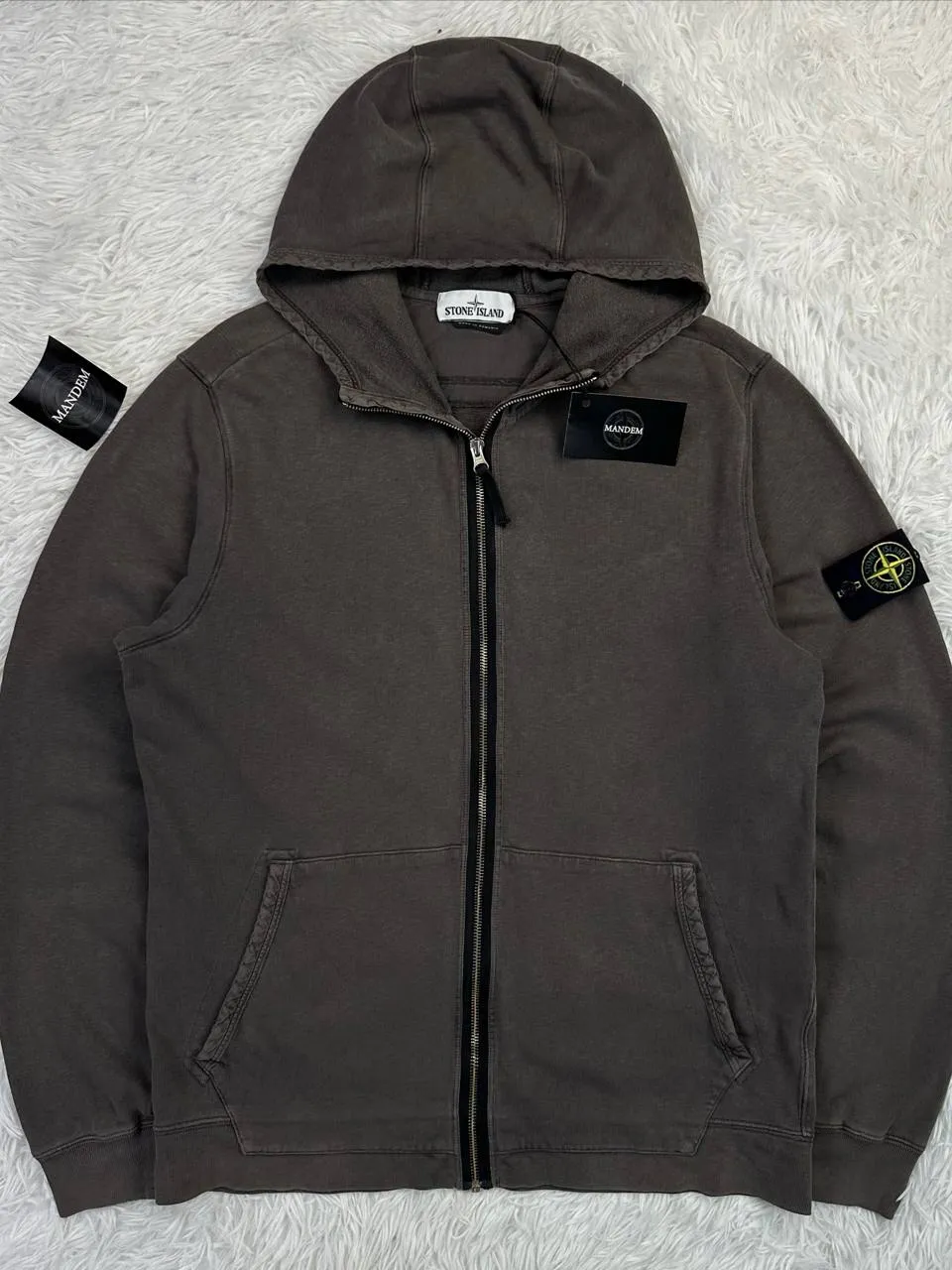 Stone Island Stone Island Garment Dyed Zip Hoodie
