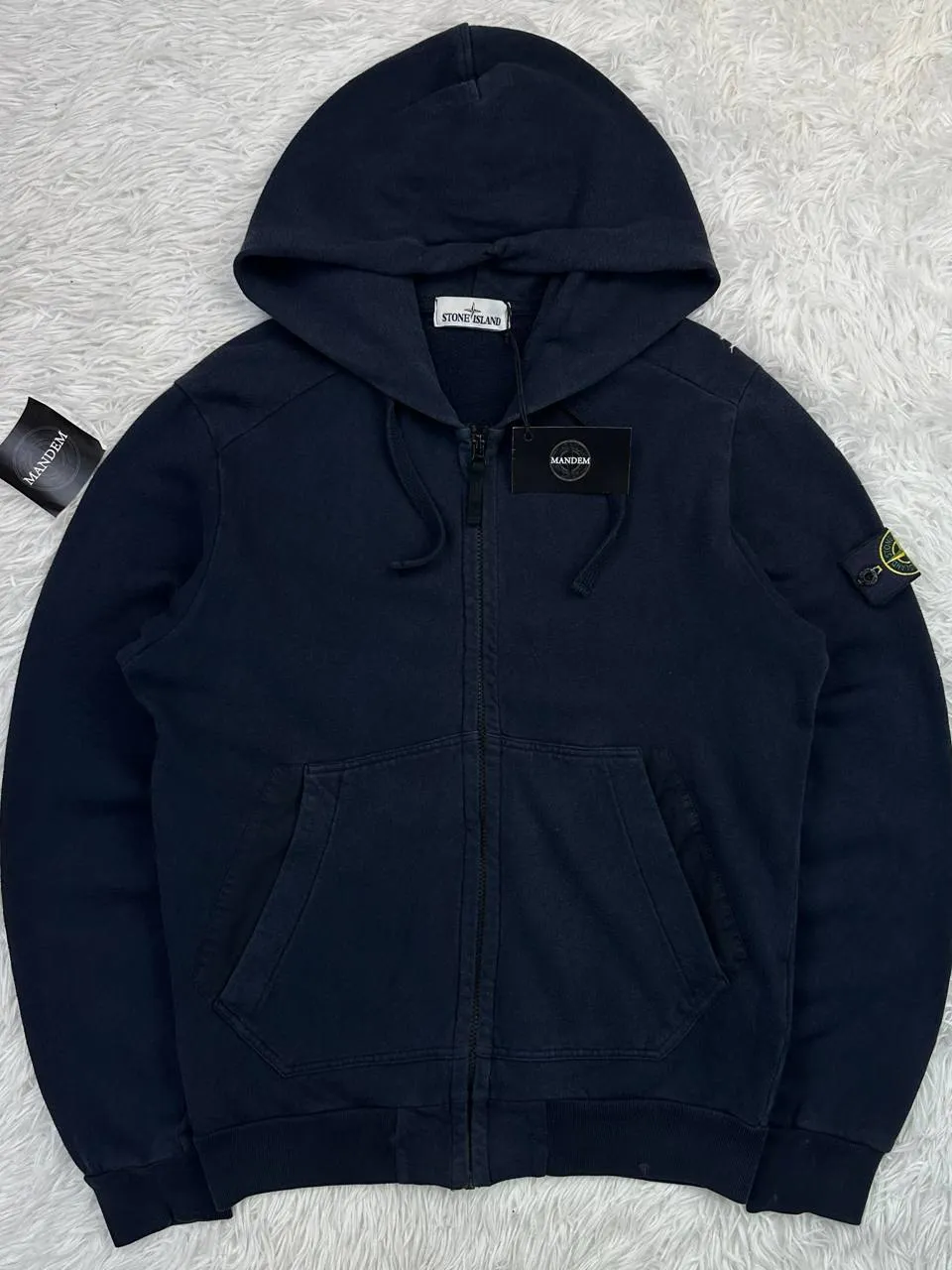Stone Island Stone Island Garment Dyed Zip Hoodie