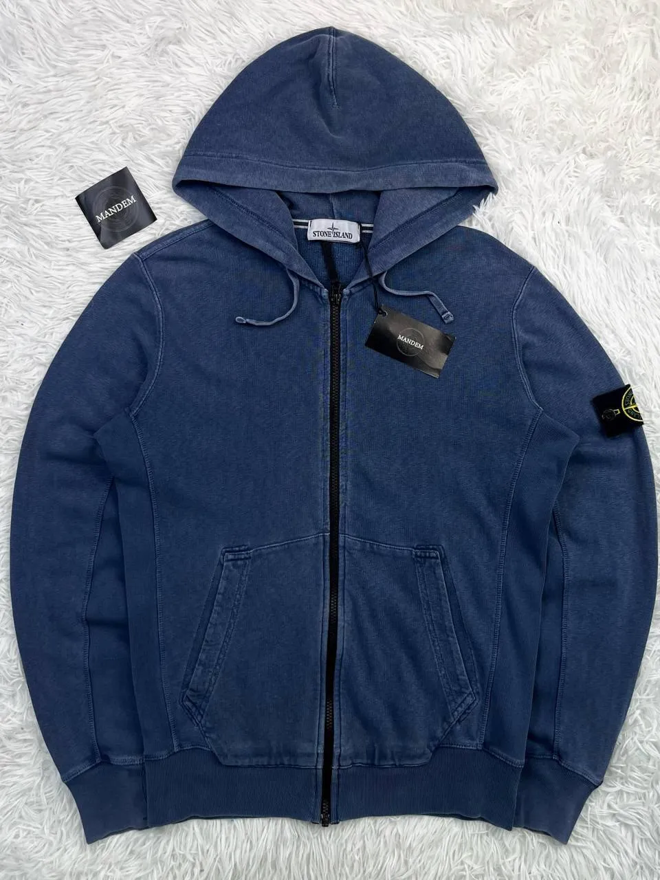 Stone Island Stone Island Garment Dyed Zip Hoodie 