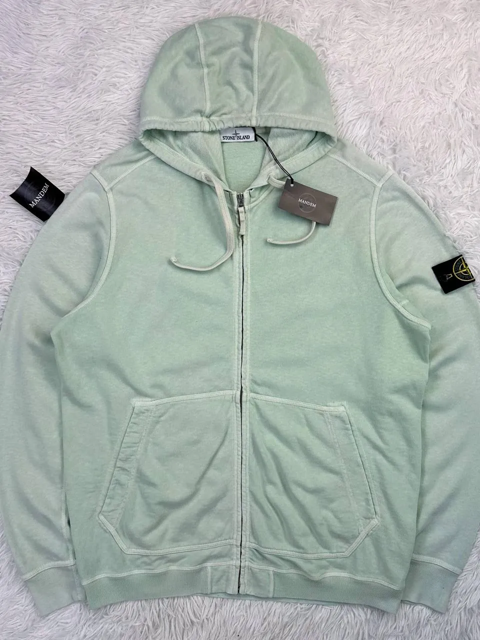 Stone Island Stone Island Garment Dyed Zip Hoodie