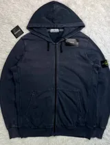 Stone Island Stone Island Garment Dyed Zip Hoodie 