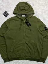 Stone Island Stone Island Garment Dyed Zip Hoodie 