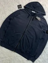 Stone Island Stone Island Garment Dyed Zip Hoodie 