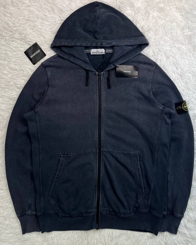 Stone Island Garment Dyed Zip Hoodie