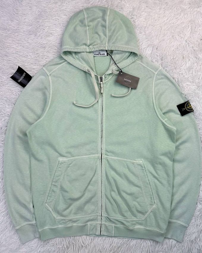 Stone Island Garment Dyed Zip Hoodie