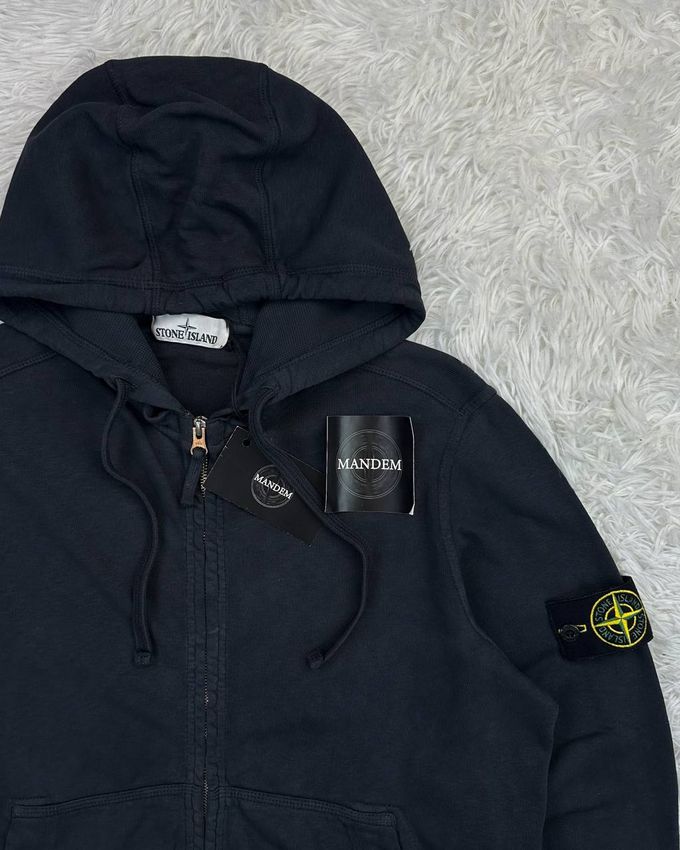 Stone Island Garment Dyed Zip Hoodie