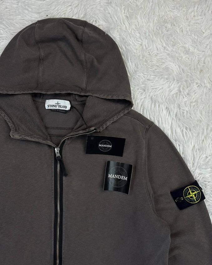 Stone Island Garment Dyed Zip Hoodie
