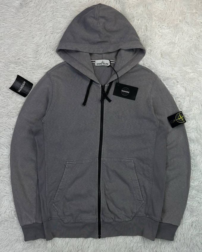Stone Island Garment Dyed Zip Hoodie