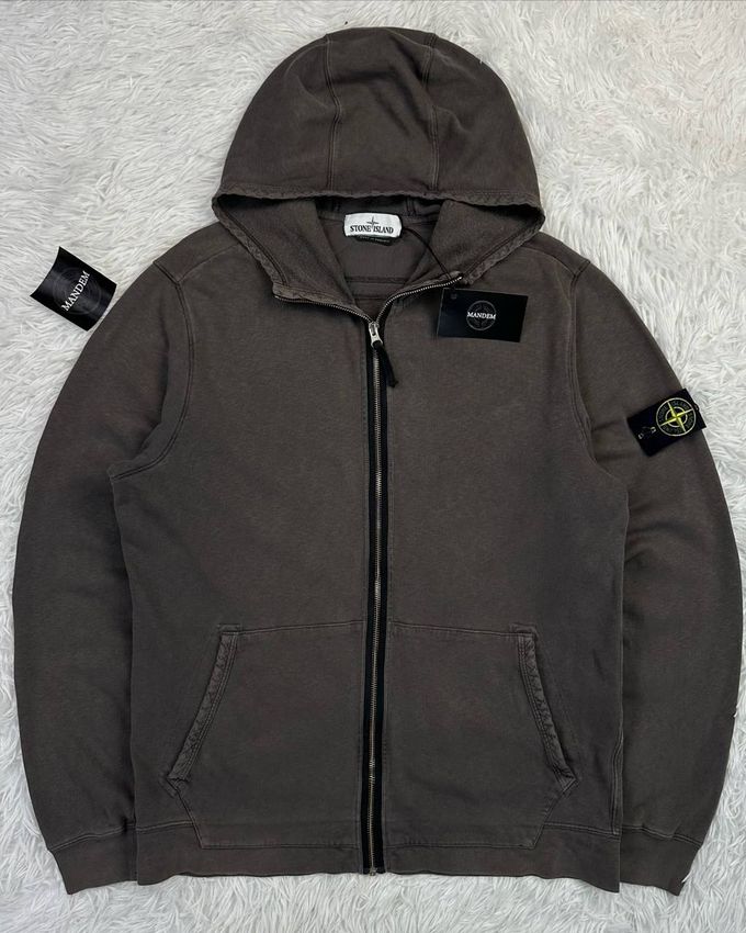 Stone Island Garment Dyed Zip Hoodie