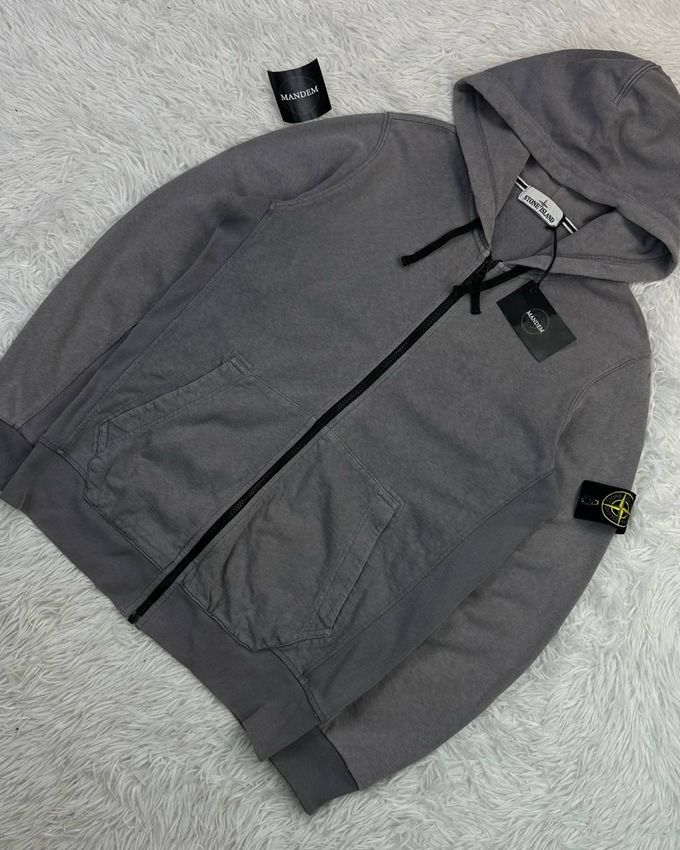 Stone Island Garment Dyed Zip Hoodie