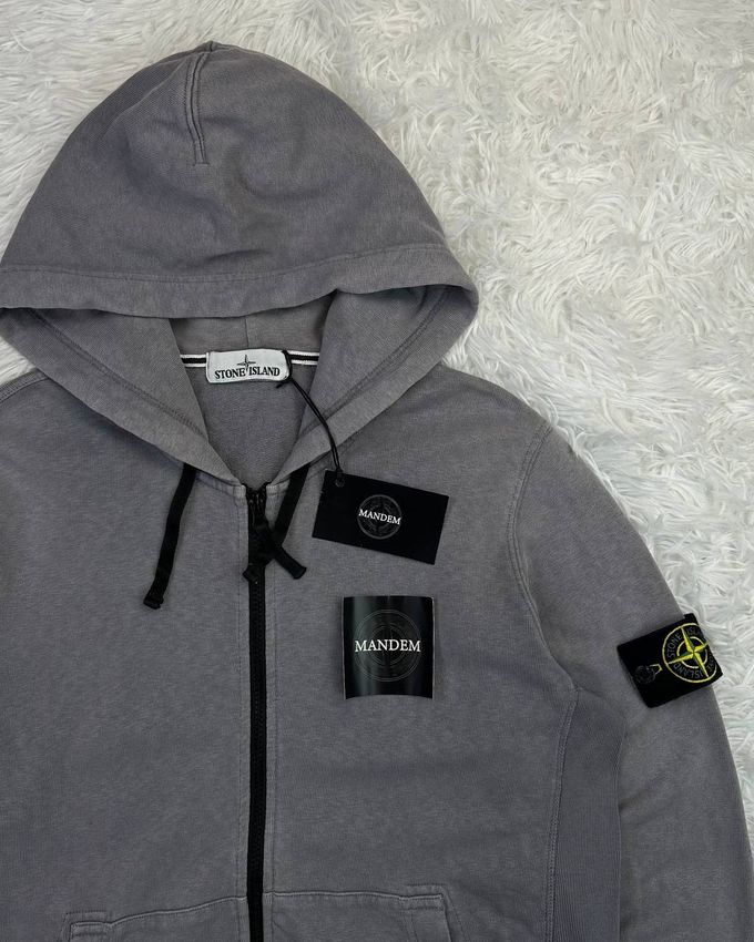 Stone Island Garment Dyed Zip Hoodie