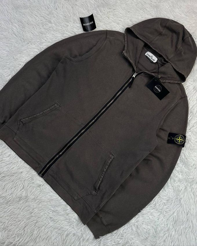 Stone Island Garment Dyed Zip Hoodie