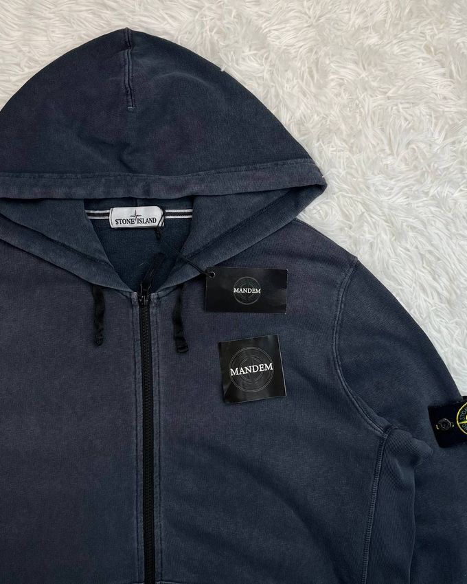 Stone Island Garment Dyed Zip Hoodie