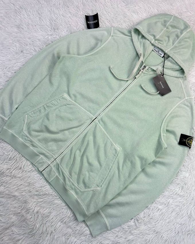 Stone Island Garment Dyed Zip Hoodie