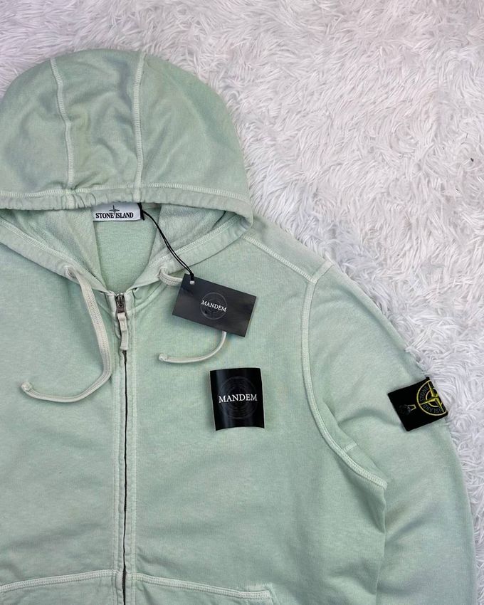 Stone Island Garment Dyed Zip Hoodie