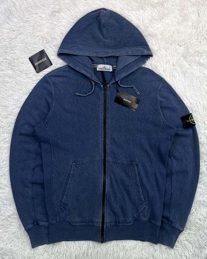 Stone Island Garment Dyed Zip Hoodie