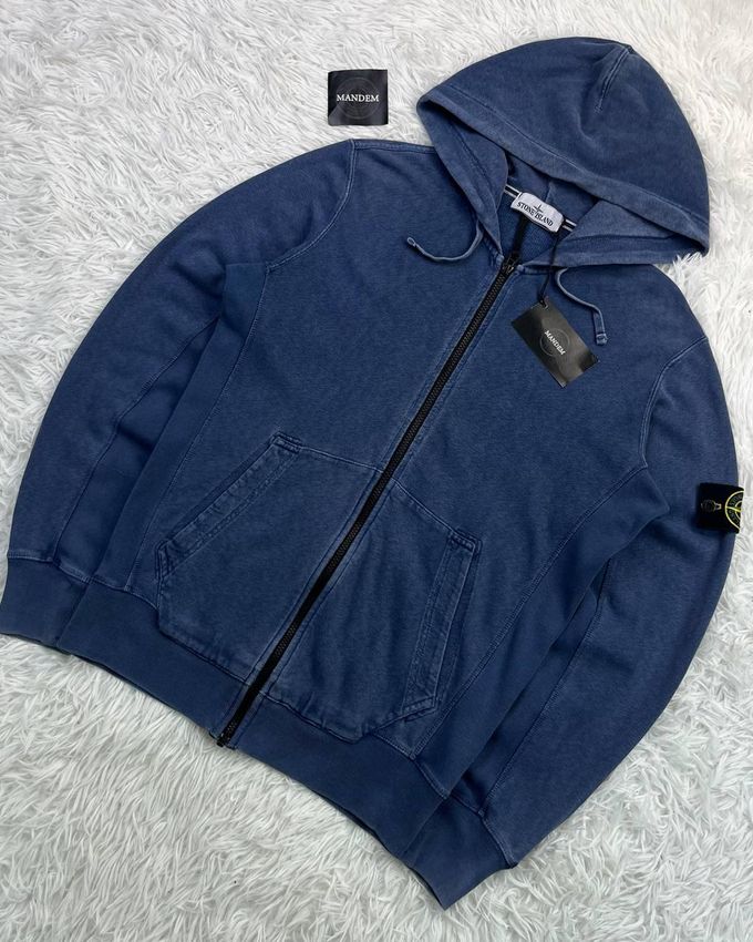 Stone Island Garment Dyed Zip Hoodie