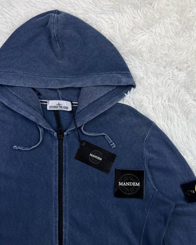 Stone Island Garment Dyed Zip Hoodie