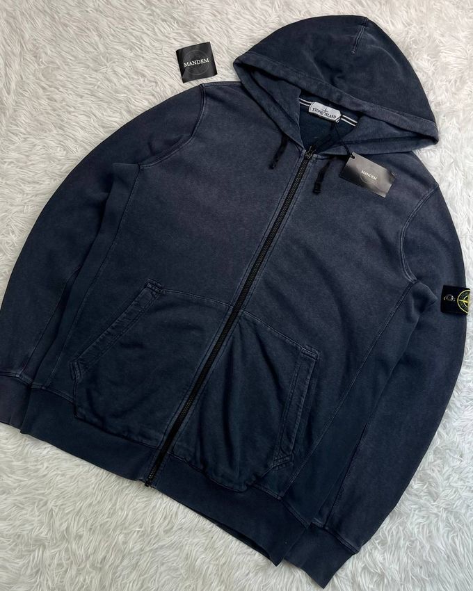 Stone Island Garment Dyed Zip Hoodie